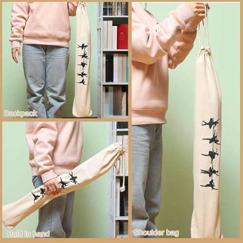 Silipull Ballet Foot Stretcher Set Dance Stretching Equipment Pine Dance Feet Arch Enhancer with Elastic Stretch Band 2 Pads Leg Strap Carry Bag for Dancers Gymnastics Yoga Flexibility Workout - color: Wood