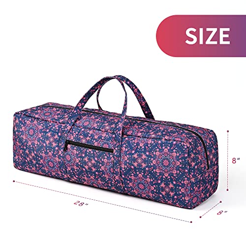 Boulder Bee | Yoga Mat Bag | Large Yoga Mat Carrier with Wet Pocket | Yoga Gifts | Gym Tote Bag for Women - color: Navy