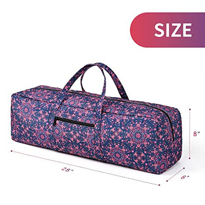 Boulder Bee | Yoga Mat Bag | Large Yoga Mat Carrier with Wet Pocket | Yoga Gifts | Gym Tote Bag for Women - color: Navy