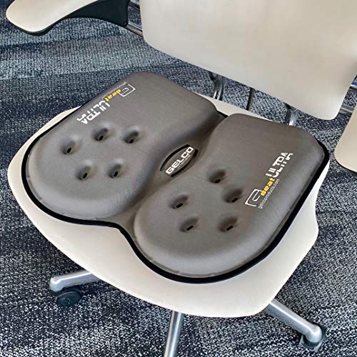 GSeat Ultra Orthopedic Gel and Foam Seat Cushion (Gray) – for Coccyx, Back, Tailbone, Prostate, Postnatal, and Sciatica Pain/Discomfort – Office, Car, Chair, Travel - color: Gray