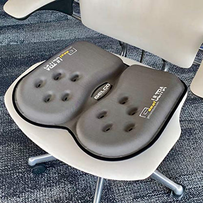GSeat Ultra Orthopedic Gel and Foam Seat Cushion (Gray) – for Coccyx, Back, Tailbone, Prostate, Postnatal, and Sciatica Pain/Discomfort – Office, Car, Chair, Travel - color: Gray
