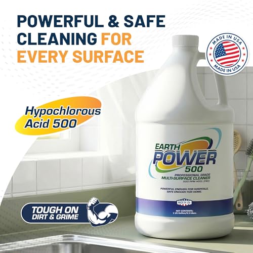 Earth Power Hypochlorous Acid 500 PPM Multipurpose Cleaner – 1 Gallon - style: 1 Gallon