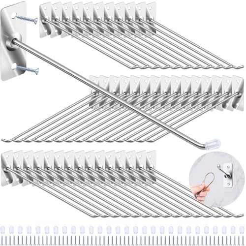 40 Pcs 8"/20CM Stainless Steel Wall Mounted Hooks with Protective Caps and Screws, Coat Bag Hat Utility Hook, Garage Tools Storage Organizer & Hanger for Office Kitchen Home Shop - size: 8" / 20cm