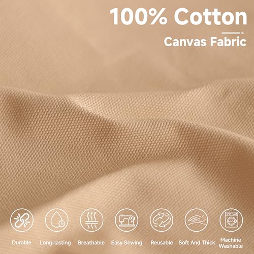 Simple&Opulence 100% Cotton Canvas Fabric 10oz. 59 Inch by The Yard, Nature Duck Fabric Textile Medium Weight for Painting, Sewing, Crafts, Embroidery, Bag, Handmade Home Decor(2 Yards, Apricot) - color: Apricot, size: 2 Yards