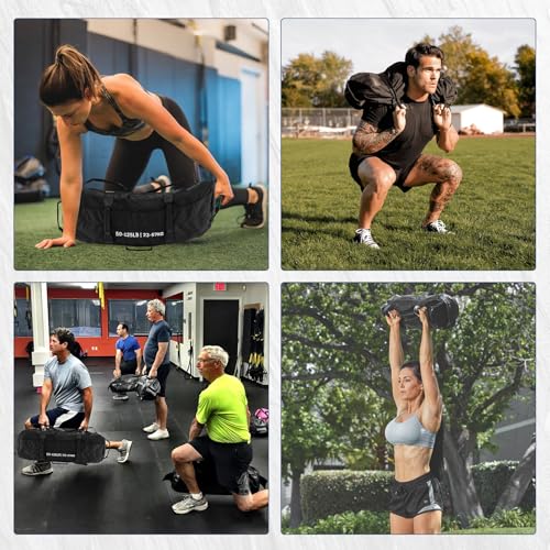 GarveeLife Workout Sandbag Unfilled - 5-200 LBS Heavy Duty Fitness Sandbag for Strength Training, Core & Full-Body Exercises | Adjustable Weight Home Gym - size: 72-125 LB
