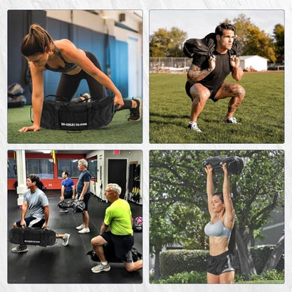 GarveeLife Workout Sandbag Unfilled - 5-200 LBS Heavy Duty Fitness Sandbag for Strength Training, Core & Full-Body Exercises | Adjustable Weight Home Gym - size: 72-125 LB