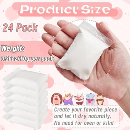 24 Pack White Air Dry Foam Clay,8.5oz DIY White Model Clay,Soft Bulk Modeling Foam Clay for Gift,Rewards,Arts & Crafts - color: 24 white