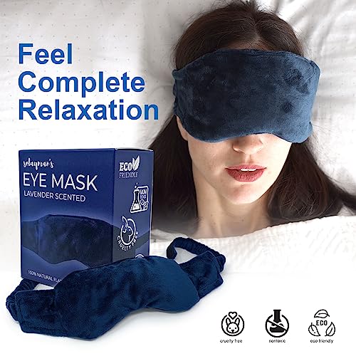 Weighted Lavender Eye Mask for Sleeping, Yoga, Dry Eyes - Great Relaxation Gifts for Mom, Dad, Women, Men - Aromatherapy Lavender Eye Pillow Gift (Navy Blue) - color: Navy Blue