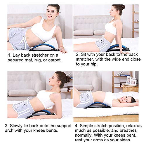 HONGJING Back Stretcher, Back Cracker for Back Pain Relief | Lumbar Traction Spine Deck with Acupressure Massage, Great for Herniated Disc, Sciatica, Scoliosis - color: Blue