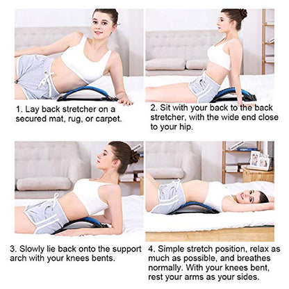 HONGJING Back Stretcher, Back Cracker for Back Pain Relief | Lumbar Traction Spine Deck with Acupressure Massage, Great for Herniated Disc, Sciatica, Scoliosis - color: Blue