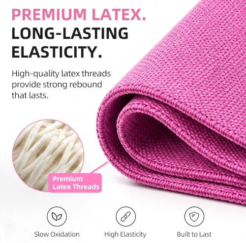 Fabric Resistance Bands,5 Non-Slip Fabric Workout Bands,Booty Bands for Women & Men, Elastic Exercise Bands for Legs, Glutes, Hips & Thighs, Home Fitness & Gym - color: Pink 4-Pack
