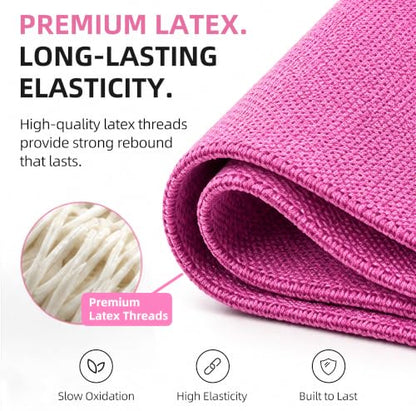 Fabric Resistance Bands,5 Non-Slip Fabric Workout Bands,Booty Bands for Women & Men, Elastic Exercise Bands for Legs, Glutes, Hips & Thighs, Home Fitness & Gym - color: Pink 4-Pack