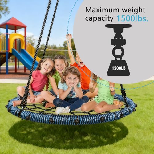 Heavy Duty 1500 LBS Capacity Swing Hanger | 360°+180° Full Swivel Stainless Steel Hammock Hanger | Durable Hardware Accessories for Porch, Playground, Yoga, Heavy Bag - size: 2 holes-360°+180°