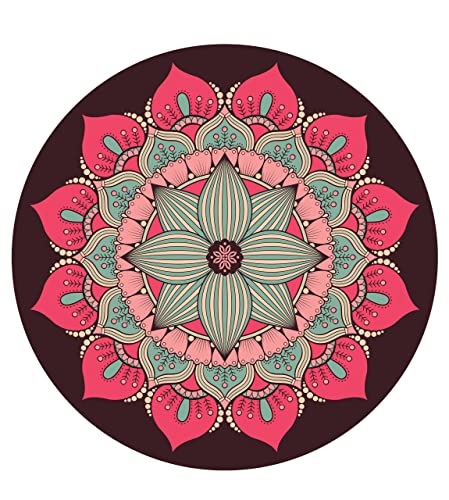 Pilates Mat Round Oversize Yoga Mat Suede Rubber Non-Slip Dia 140cm Exercise Mat Meditation Mat Workout Mat for Home Outdoor - color: red