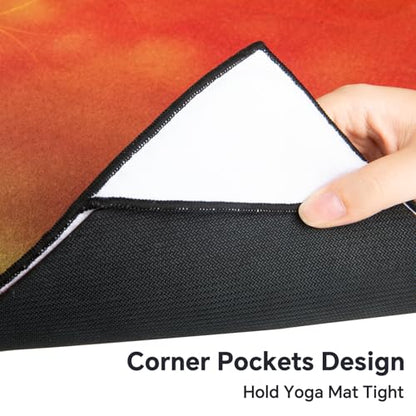 Hot Yoga Towel with Grip Dots, Non Slip, 74"x26", Geometric Flower - color: Geometric Flower, size: 74" x 26"