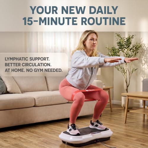 Lifepro Waver Vibration Plate Exercise Machine with 99 Speeds & 10 Presets | Resistance Bands, Non-Slip Surface, 330 lbs Capacity — Vibration Plate for Lymphatic Drainage, Body Toning, Full-Body Workout - color: White