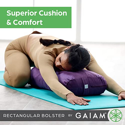 Gaiam 요가 볼스터 렉탱귤러 명상 베개 - color: 세이지
