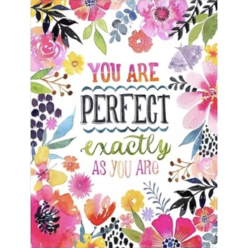 COHAYISY Flowers Diamond Painting Kits for Adults, “You are Perfect”Diamond Art for Beginners, Diamond Round 5D Full Drill Paint with Diamonds Pictures Gem Art Painting Kits DIY Crafts Kits 12x16inch - color: 25-19 Pink flower