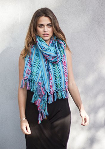 Del Mex Mexican Rebozo Shawl Blanket Doula - color: Turquoise, size: Regular (6 ft x 2.5 ft)