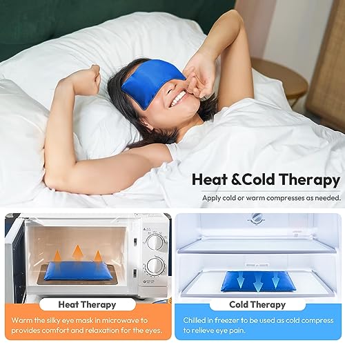 Weighted Eye Pillow for Yoga, Moist Heat Mask for Dry Eyes(Blue) - color: Eye Mask01-blue