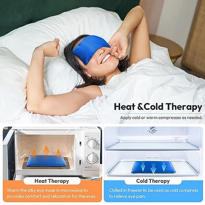 Weighted Eye Pillow for Yoga, Moist Heat Mask for Dry Eyes(Blue) - color: Eye Mask01-blue