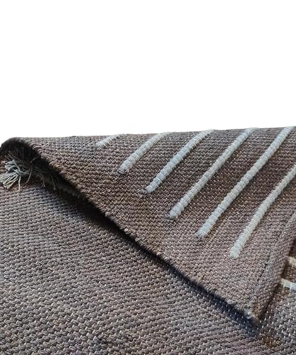 Indian Handmade100 % Organic Anti Skid Multi Colour Cotton Yoga Mat - Eco-Friendly Hand-Woven Rug - Non-Slip & Thick (24”x72”x5mm) for Hot yoga & Everyday Fitness at Home - Comfortable & Foldable Extra-Long Mat - color: Grey