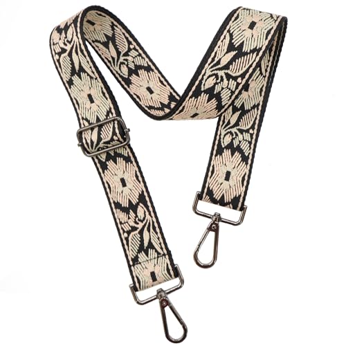 1.5" Wide Purse Strap Adjustable Replacement Gunmetal Hardware Long Crossbody Bag Strap for Thick Shoulder Bags Canvas Handbags Straps - color: Gunmetal Hardware-Light Orange