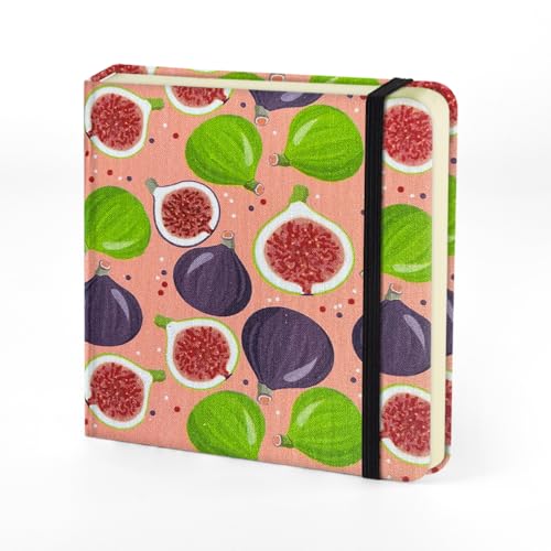 4.8" Sketchbook,Square Pocket Hardcover Notebooks for Drawing Writing | 80gsm Blank Paper,96Sheet/192Pages,Cloth Cover,Portable Small Size for Sketching,Diary Memo Planner.Fig - color: Cloth-Fig