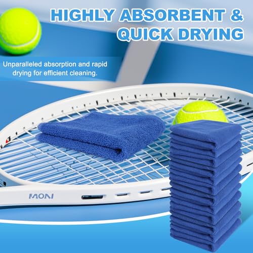 Washcloths Set, 12-Pack Cotton Wash Cloths, 12x12 Inch Blue - color: Blue 12 Pack