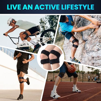 Welnove Patellar Tendon Support Strap - 2 Pack Knee Braces for Men and Women - Knee Pain Relief Adjustable Knee Strap for Running,Workout, Arthritis, Jumper, Tennis Injury Recovery (Black, S/M) - size: Small/Medium (Pack of 2)