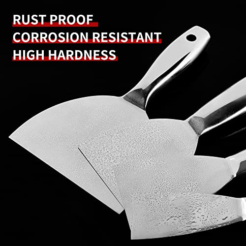 Fishark Putty Knife Set, 2" 3" 4" 6" 8" All-Stainless Steel Scraper, 5Pcs | Spackle Knife, Flexible Blade, Easy Clean, for Drywall Repair, Removing Wallpaper, Mud, Applying Plaster & DIY projects - color: 2" 3" 4" 6" 8"