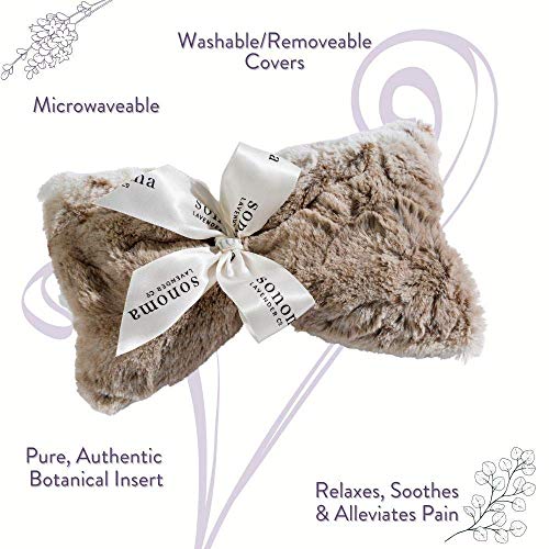 Sonoma Lavender Spa Mask, Heatable/Chillable Aromatherapy Eye Pillow with Lavender Infused Flaxseed Insert, Eye Compress for Stress Relief with Removable and Washable Cover (Arctic Circle) - color: Arctic Circle