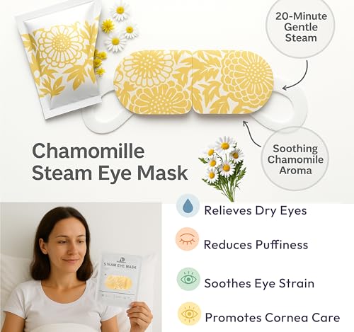 Acupressure Mat & Pillow Set + Chamomile Self‑Heating Steam Eye Mask (16 Pack) – Head‑to‑Toe Stress Relief, Pain Management & Sleep Support
