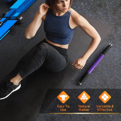 Muscle Roller Stick,17" Massage Roller for Muscle Deep Tissue Purple - color: Purple