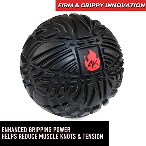 4KOR Massage Balls for Trigger Point Therapy - Myofascial Release Ball - Muscle Relief for Back, Neck, Shoulder, Foot Pain - Fitness Massage Balls for Mobility - Deep Tissue Release Ball - style: 3.2in Grippy Roller Ball