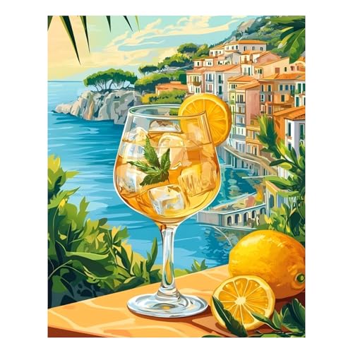 Reivworl Cocktail Paint by Numbers Kit for Adults Beginner 16×20 inch | Cocktail Paint by Number Kits 16×20 inch, Crafts on Canvas with Gifts. - color: 22-Landscape