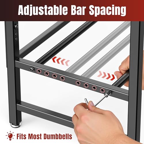 Dumbbell Rack Only Weight Stand For Adjustable Weight 500lbs Load up Heavy Duty for Home Gym（No Dumbbell, Rack Only）