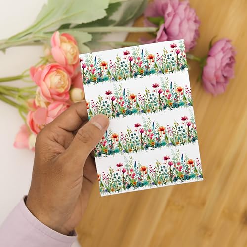 GOTO CLAY TOOLS Clay Transfer Paper, Wildflower Border Water Soluble Transfer Sheet for Polymer Clay, Bright Colors Even After Baking, No Cracking, 4 x 5.5 inches, 6 Pcs | TPUS-797 - color: TPUS-797