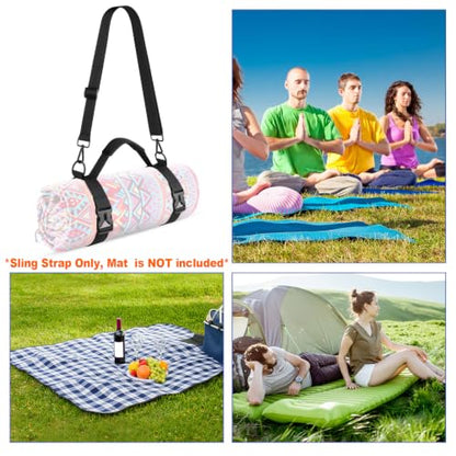Cosmos Portable Yoga Mat Strap Mat Sling Picnic Blanket Strap with Adjustable Shoulder Strap & Handle for Festivals Picnics Camping Motorcycle Bedroll Pilates