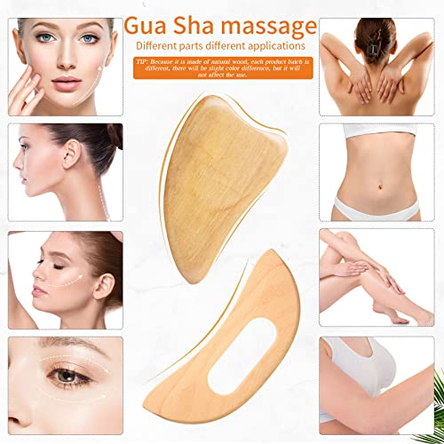 Chumia 10 Pieces Wood Massage Tools Wooden Maderoterapia Kit Therapy Tools Massage Roller Lymphatic Drainage Health Care for Neck Leg Back Arm Body Muscle Pain Relief