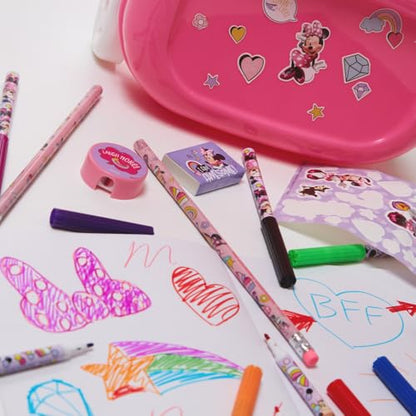 Innovative Designs Disney Minnie Mouse Color and Roll Activity Set with Carrying Case, Stickers, & Art Supplies - style: Minnie Mouse