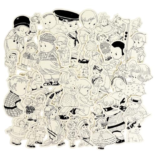 CATaireen Scrapbooking Supplies Paper Dolls for Adults Vintage Junk Journal Kit 45pcs Baby Photo Album Scrapbook Accessories Childs People Cutouts Crafts Collage Materials Ephemera Pack