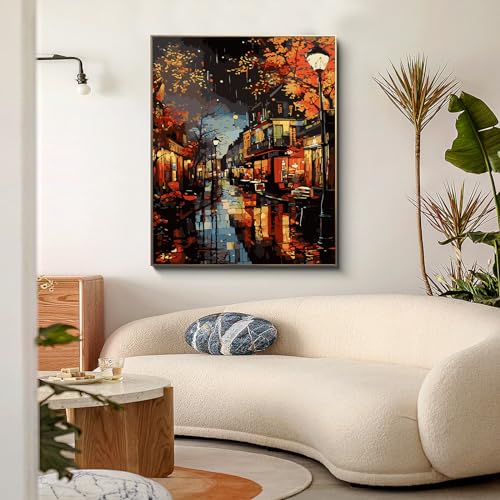 PRASIO Paint by Numbers Kit for Adults Beginner, Landscape Adult Paint by Numbers on Canvas, DIY Acrylic Watercolor Oil Paint by Number for Adults for Home Decor Gift 16x20 Inch - color: XM-OP-ChampsElysees-4050-1