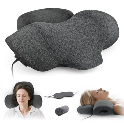 3-in-1 Neck Massage Pillow，Heat Therapy, Vibration and Traction