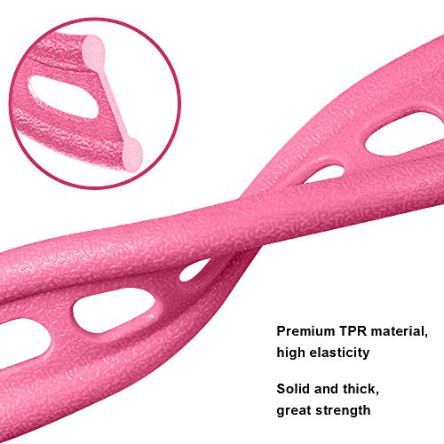 Pedal Resistance Bands with Handles Exercise Bands Multifunction Tension Rope Fitness for Working Out Arm Abs Legs Stretch Bands - color: Pink