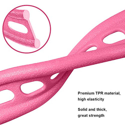 Pedal Resistance Bands with Handles Exercise Bands Multifunction Tension Rope Fitness for Working Out Arm Abs Legs Stretch Bands - color: Pink