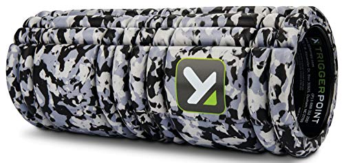 TriggerPoint Grid Foam Roller - Multi-Density Exterior, Rigid Core - Trusted by Therapists and Athletes - Standard Density, Includes Online Instructional Videos, 33cm, Grey Camo