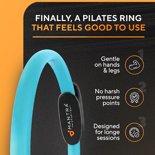 Pilates Ring Circle, Magic Circle Pilates Ring, Inner Thigh Exercise Equipment, Fitness Rings for Women, Thigh Master Inner Thigh Exerciser, Yoga Ring Pilates Equipment for Home Workouts - color: Ocean Teal