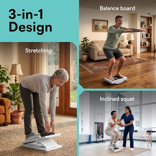 Slant Boards for Exercise, Wooden Slant Board, Calf Stretch Board with 7 Incline Angles, Velour Board, Balance Board & Calf Stretcher, Portable Incline Board for Physical Therapy, Ankle Mobility, Heel & Knees - color: White