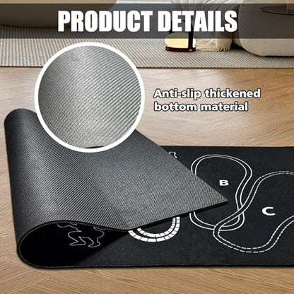 Squat Mat with Foot Position Guide, Anti-Slip Squat Target Mat for Home Gym, Leg, Glute and Ab Workouts, Lightweight Rollable Exercise Mat, 31.5" x 13.78" - color: black